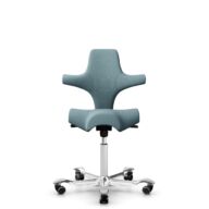 HÅG Capisco 8106 - Select (Gabriel) - Wol / Polyamide - SC67098 - Glacier blue - Framekleur - Wit - Gasveer - 150 mm (Zithoogte 40-55cm) - Vloercontact - Zachte wielen t.b.v. harde vloeren - Voetenring - Nee, geen voetenring - Voetster - Ja, voetster i... thumbnail