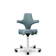 HÅG Capisco 8106 - Select (Gabriel) - Laine / Polyamide - SC67098 - Glacier blue - Blanc - 200 mm (hauteur d’assise 46–64 cm) - Roues souples pour sols durs thumbnail