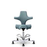 HÅG Capisco 8106 - Select (Gabriel) - Wol / Polyamide - SC67098 - Glacier blue - Framekleur - Zilver - Gasveer - 200 mm (Zithoogte 46-64cm) - Vloercontact - Glijdoppen - Voetenring - Ja, in framekleur - Voetster - Nee, voetster in framekleur thumbnail