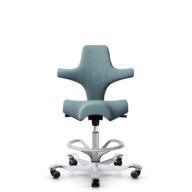 HÅG Capisco 8106 - Select (Gabriel) - Wol / Polyamide - SC67098 - Glacier blue - Framekleur - Zilver - Gasveer - 265 mm (Zithoogte 53-79cm) - Vloercontact - Harde wielen t.b.v. zachte vloeren - Voetenring - Ja, in framekleur - Voetster - Nee, voetster ... thumbnail