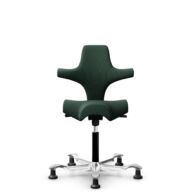 HÅG Capisco 8106 - Select (Gabriel) - Wol / Polyamide - SC68209 - Dark green - Framekleur - Zwart - Gasveer - 265 mm (Zithoogte 53-79cm) - Vloercontact - Glijdoppen - Voetenring - Nee, geen voetenring - Voetster - Ja, voetster in gepolijst aluminium thumbnail