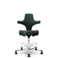 HÅG Capisco 8106 - Select (Gabriel) - Wol / Polyamide - SC68209 - Dark green - Framekleur - Wit - Gasveer - 265 mm (Zithoogte 53-79cm) - Vloercontact - Glijdoppen - Voetenring - Ja, in framekleur - Voetster - Ja, voetster in gepolijst aluminium thumbnail