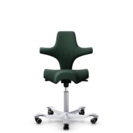 HÅG Capisco 8106 - Select (Gabriel) - Laine / Polyamide - SC68209 - Dark green - Argent - 265 mm (hauteur d’assise 53–79 cm) - Roues souples pour sols durs thumbnail