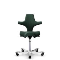 HÅG Capisco 8106 - Select (Gabriel) - Laine / Polyamide - SC68209 - Dark green - Argent - 265 mm (hauteur d’assise 53–79 cm) - Roues souples pour sols durs thumbnail