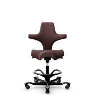 HÅG Capisco 8106 - Select (Gabriel) - Wol / Polyamide - SC61186 - Chestnut - Framekleur - Zwart - Gasveer - 265 mm (Zithoogte 53-79cm) - Vloercontact - Harde wielen t.b.v. zachte vloeren - Voetenring - Ja, in framekleur - Voetster - Nee, voetster in fr... thumbnail