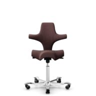 HÅG Capisco 8106 - Select (Gabriel) - Wool / Polyamide - SC61186 - Chestnut - White - 150mm (seat height 40–55cm) - Hard castors for soft floors thumbnail