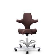HÅG Capisco 8106 - Select (Gabriel) - Wol / Polyamide - SC61186 - Chestnut - Framekleur - Zilver - Gasveer - 200 mm (Zithoogte 46-64cm) - Vloercontact - Harde wielen t.b.v. zachte vloeren - Voetenring - Ja, in framekleur - Voetster - Nee, voetster in f... thumbnail