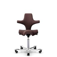 HÅG Capisco 8106 - Select (Gabriel) - Laine / Polyamide - SC61186 - Chestnut - Argent - 265 mm (hauteur d’assise 53–79 cm) - Roues souples pour sols durs thumbnail