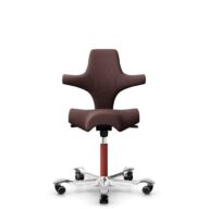 HÅG Capisco 8106 - Select (Gabriel) - Laine / Polyamide - SC61186 - Chestnut - Blush Rose - 150 mm (hauteur d’assise 40–55 cm) - Roues souples pour sols durs thumbnail