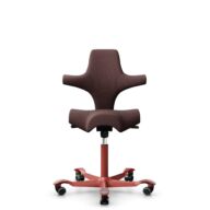 HÅG Capisco 8106 - Select (Gabriel) - Laine / Polyamide - SC61186 - Chestnut - Blush Rose - 265 mm (hauteur d’assise 53–79 cm) - Roues dures pour sols souples thumbnail