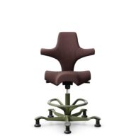 HÅG Capisco 8106 - Select (Gabriel) - Wol / Polyamide - SC61186 - Chestnut - Framekleur - Moss Grey - Gasveer - 265 mm (Zithoogte 53-79cm) - Vloercontact - Glijdoppen - Voetenring - Ja, in framekleur - Voetster - Nee, voetster in framekleur thumbnail
