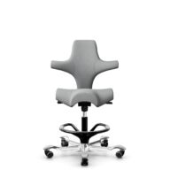 HÅG Capisco 8106 - Capture (Gabriel) - Laine / Polyamide - CPT4102 - Light grey - Noir - 265 mm (hauteur d’assise 53–79 cm) - Roues dures pour sols souples thumbnail