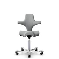 HÅG Capisco 8106 - Capture (Gabriel) - Laine / Polyamide - CPT4102 - Light grey - Argent - 200 mm (hauteur d’assise 46–64 cm) - Roues souples pour sols durs thumbnail
