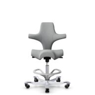 HÅG Capisco 8106 - Capture (Gabriel) - Laine / Polyamide - CPT4102 - Light grey - Argent - 200 mm (hauteur d’assise 46–64 cm) - Roues souples pour sols durs thumbnail