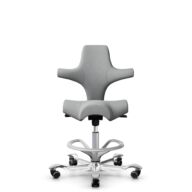 HÅG Capisco 8106 - Capture (Gabriel) - Laine / Polyamide - CPT4102 - Light grey - Argent - 200 mm (hauteur d’assise 46–64 cm) - Roues souples pour sols durs thumbnail