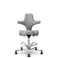 HÅG Capisco 8106 - Capture (Gabriel) - Wol / Polyamide - CPT4102 - Light grey - Framekleur - Zilver - Gasveer - 265 mm (Zithoogte 53-79cm) - Vloercontact - Glijdoppen - Voetenring - Ja, in framekleur - Voetster - Ja, voetster in gepolijst aluminium thumbnail