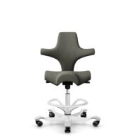 HÅG Capisco 8106 - Capture (Gabriel) - Laine / Polyamide - CPT4401 - Warm grey - Blanc - 200 mm (hauteur d’assise 46–64 cm) - Roues dures pour sols souples thumbnail