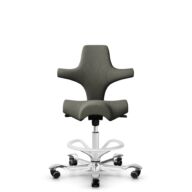 HÅG Capisco 8106 - Capture (Gabriel) - Wool / Polyamide - CPT4401 - Warm grey - White - 265 mm (seat height 53-79cm) - Hard castors for soft floors thumbnail