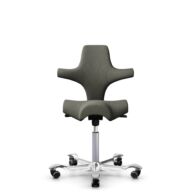 HÅG Capisco 8106 - Capture (Gabriel) - Laine / Polyamide - CPT4401 - Warm grey - Argent - 200 mm (hauteur d’assise 46–64 cm) - Roues souples pour sols durs thumbnail