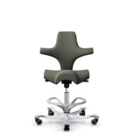 HÅG Capisco 8106 - Capture (Gabriel) - Wol / Polyamide - CPT4401 - Warm grey - Framekleur - Zilver - Gasveer - 200 mm (Zithoogte 46-64cm) - Vloercontact - Zachte wielen t.b.v. harde vloeren - Voetenring - Ja, in framekleur - Voetster - Nee, voetster in... thumbnail
