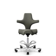 HÅG Capisco 8106 - Capture (Gabriel) - Laine / Polyamide - CPT4401 - Warm grey - Argent - 265 mm (hauteur d’assise 53–79 cm) - Roues dures pour sols souples thumbnail