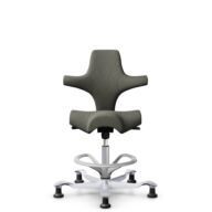 HÅG Capisco 8106 - Capture (Gabriel) - Wol / Polyamide - CPT4401 - Warm grey - Framekleur - Zilver - Gasveer - 265 mm (Zithoogte 53-79cm) - Vloercontact - Glijdoppen - Voetenring - Ja, in framekleur - Voetster - Nee, voetster in framekleur thumbnail