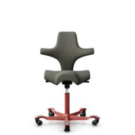 HÅG Capisco 8106 - Capture (Gabriel) - Laine / Polyamide - CPT4401 - Warm grey - Blush Rose - 265 mm (hauteur d’assise 53–79 cm) - Roues souples pour sols durs thumbnail