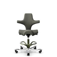 HÅG Capisco 8106 - Capture (Gabriel) - Laine / Polyamide - CPT4401 - Warm grey - Moss Grey - 200 mm (hauteur d’assise 46–64 cm) - Roues dures pour sols souples thumbnail