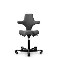 HÅG Capisco 8106 - Capture (Gabriel) - Laine / Polyamide - CPT4601 - Dark grey - Noir - 200 mm (hauteur d’assise 46–64 cm) - Roues souples pour sols durs thumbnail