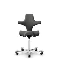 HÅG Capisco 8106 - Capture (Gabriel) - Wool / Polyamide - CPT4601 - Dark grey - White - 150mm (seat height 40–55cm) - Hard castors for soft floors thumbnail