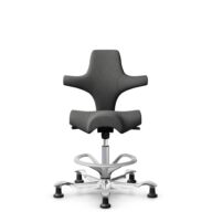 HÅG Capisco 8106 - Capture (Gabriel) - Laine / Polyamide - CPT4601 - Dark grey - Argent - 200 mm (hauteur d’assise 46–64 cm) - Patins thumbnail
