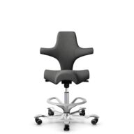 HÅG Capisco 8106 - Capture (Gabriel) - Laine / Polyamide - CPT4601 - Dark grey - Argent - 265 mm (hauteur d’assise 53–79 cm) - Roues dures pour sols souples thumbnail