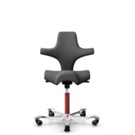 HÅG Capisco 8106 - Capture (Gabriel) - Wol / Polyamide - CPT4601 - Dark grey - Framekleur - Blush Rose - Gasveer - 200 mm (Zithoogte 46-64cm) - Vloercontact - Zachte wielen t.b.v. harde vloeren - Voetenring - Nee, geen voetenring - Voetster - Ja, voets... thumbnail