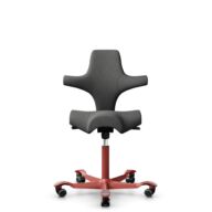 HÅG Capisco 8106 - Capture (Gabriel) - Laine / Polyamide - CPT4601 - Dark grey - Blush Rose - 265 mm (hauteur d’assise 53–79 cm) - Roues dures pour sols souples thumbnail