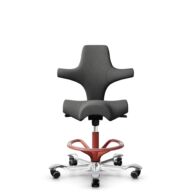 HÅG Capisco 8106 - Capture (Gabriel) - Wol / Polyamide - CPT4601 - Dark grey - Framekleur - Blush Rose - Gasveer - 265 mm (Zithoogte 53-79cm) - Vloercontact - Harde wielen t.b.v. zachte vloeren - Voetenring - Ja, in framekleur - Voetster - Ja, voetster... thumbnail