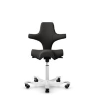 HÅG Capisco 8106 - Capture (Gabriel) - Laine / Polyamide - CPT5501 - Charcoal - Blanc - 150 mm (hauteur d’assise 40–55 cm) - Roues dures pour sols souples thumbnail