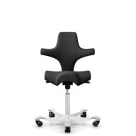 HÅG Capisco 8106 - Capture (Gabriel) - Wool / Polyamide - CPT5501 - Charcoal - White - 150mm (seat height 40–55cm) - Soft castors for hard floors thumbnail