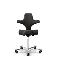 HÅG Capisco 8106 - Capture (Gabriel) - Laine / Polyamide - CPT5501 - Charcoal - Blanc - 150 mm (hauteur d’assise 40–55 cm) - Roues souples pour sols durs thumbnail