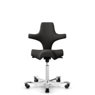 HÅG Capisco 8106 - Capture (Gabriel) - Laine / Polyamide - CPT5501 - Charcoal - Blanc - 200 mm (hauteur d’assise 46–64 cm) - Roues dures pour sols souples thumbnail