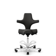 HÅG Capisco 8106 - Capture (Gabriel) - Laine / Polyamide - CPT5501 - Charcoal - Blanc - 265 mm (hauteur d’assise 53–79 cm) - Roues dures pour sols souples thumbnail