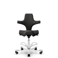 HÅG Capisco 8106 - Capture (Gabriel) - Laine / Polyamide - CPT5501 - Charcoal - Blanc - 265 mm (hauteur d’assise 53–79 cm) - Roues souples pour sols durs thumbnail