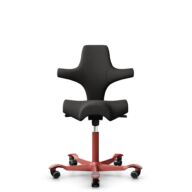 HÅG Capisco 8106 - Capture (Gabriel) - Laine / Polyamide - CPT5501 - Charcoal - Blush Rose - 150 mm (hauteur d’assise 40–55 cm) - Roues dures pour sols souples thumbnail