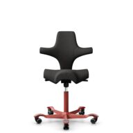 HÅG Capisco 8106 - Capture (Gabriel) - Laine / Polyamide - CPT5501 - Charcoal - Blush Rose - 200 mm (hauteur d’assise 46–64 cm) - Roues dures pour sols souples thumbnail