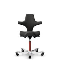 HÅG Capisco 8106 - Capture (Gabriel) - Laine / Polyamide - CPT5501 - Charcoal - Blush Rose - 200 mm (hauteur d’assise 46–64 cm) - Roues dures pour sols souples thumbnail