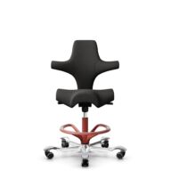 HÅG Capisco 8106 - Capture (Gabriel) - Wool / Polyamide - CPT5501 - Charcoal - Blush Rose - 265 mm (seat height 53-79cm) - Hard castors for soft floors thumbnail