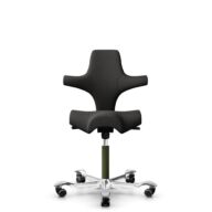 HÅG Capisco 8106 - Capture (Gabriel) - Laine / Polyamide - CPT5501 - Charcoal - Moss Grey - 200 mm (hauteur d’assise 46–64 cm) - Roues souples pour sols durs thumbnail