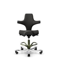 HÅG Capisco 8106 - Capture (Gabriel) - Laine / Polyamide - CPT5501 - Charcoal - Moss Grey - 200 mm (hauteur d’assise 46–64 cm) - Roues souples pour sols durs thumbnail