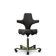 HÅG Capisco 8106 - Capture (Gabriel) - Laine / Polyamide - CPT5501 - Charcoal - Moss Grey - 265 mm (hauteur d’assise 53–79 cm) - Roues dures pour sols souples thumbnail