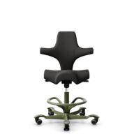 HÅG Capisco 8106 - Capture (Gabriel) - Wol / Polyamide - CPT5501 - Charcoal - Framekleur - Moss Grey - Gasveer - 265 mm (Zithoogte 53-79cm) - Vloercontact - Harde wielen t.b.v. zachte vloeren - Voetenring - Ja, in framekleur - Voetster - Nee, voetster ... thumbnail