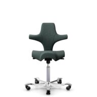 HÅG Capisco 8106 - Capture (Gabriel) - Laine / Polyamide - CPT6601 - Blue - Argent - 265 mm (hauteur d’assise 53–79 cm) - Roues dures pour sols souples thumbnail